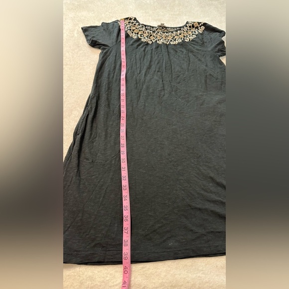 J. Jill 100% Cotton Black and Cream Embellished Sundress with Pockets - Picture 11 of 14